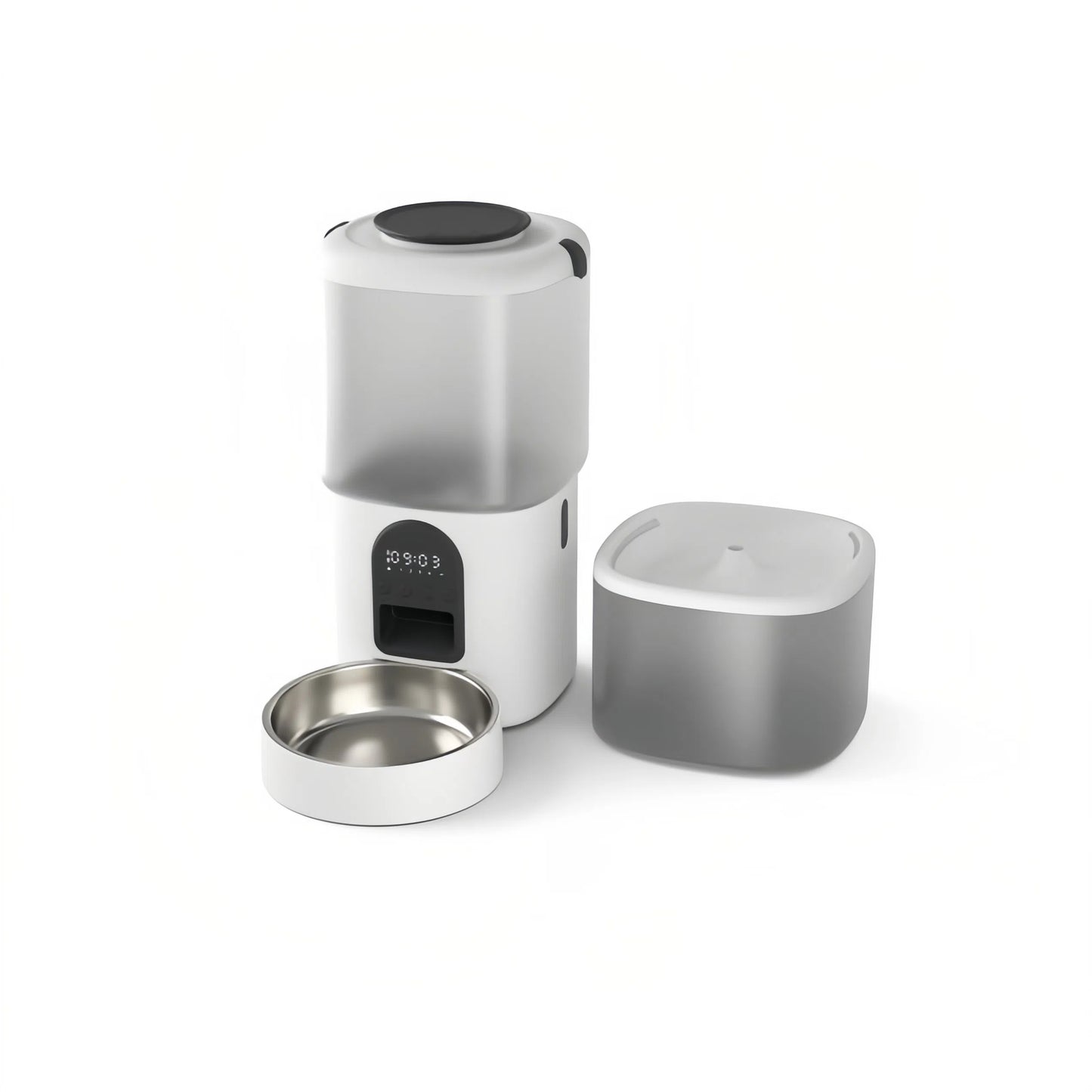 Smart Food & Water Dispenser Combo - 4.5L Feeder, 2.5L Tank,Multifunctional Control Panel, Battery Backup, APP/WiFi/Video Options