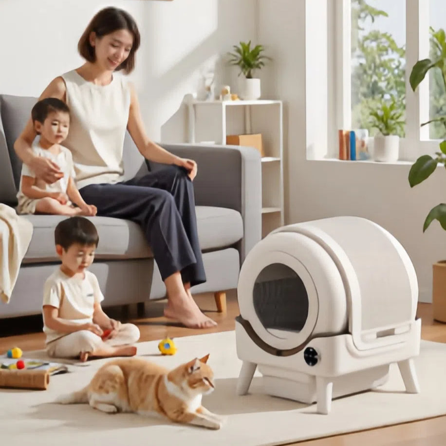 110L + 15L Smart Self-Cleaning Cat Litter Box - Fully Enclosed, Large Capacity Automatic Litter Box, Anti-Odour & Cat-Safe Design