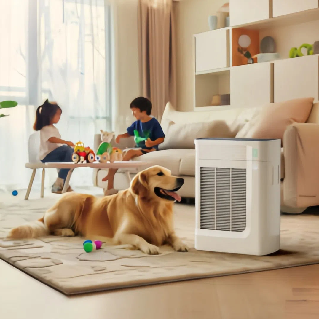 3-in-1 Air HEPA 13 Filter Pet Air Purifier Control Panel 35W Pet Air Cleaner, Eliminates Hair, Dander & Allergens for Dogs & Cats