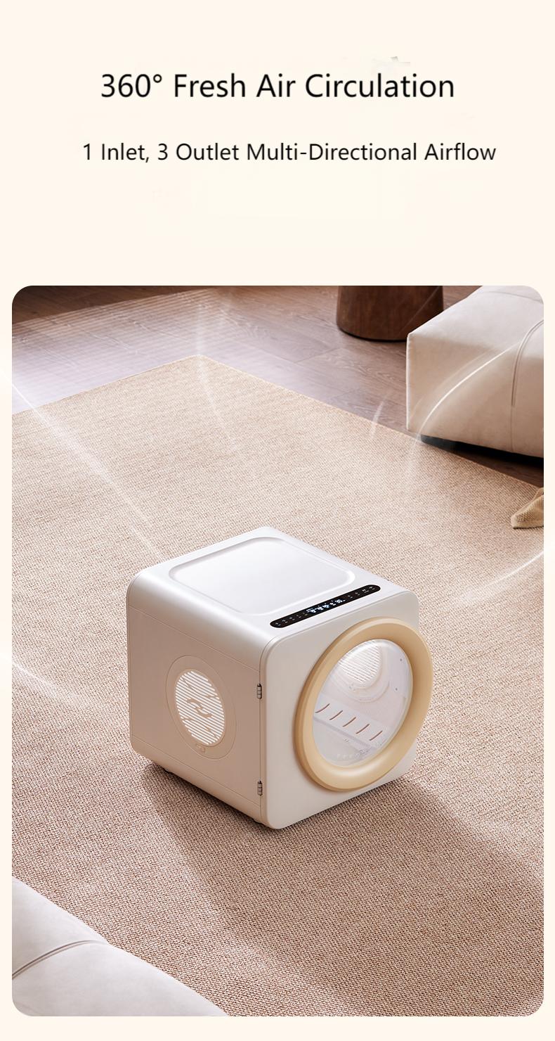 Automatic Pet Dryer Box for Cats and Small Dogs, 37dB Ultra Quiet 62L Capacity Cat Dryer Box with APP Control, 360°Efficient Dog Dryer Box and Smart Temperature Control for Pet Grooming