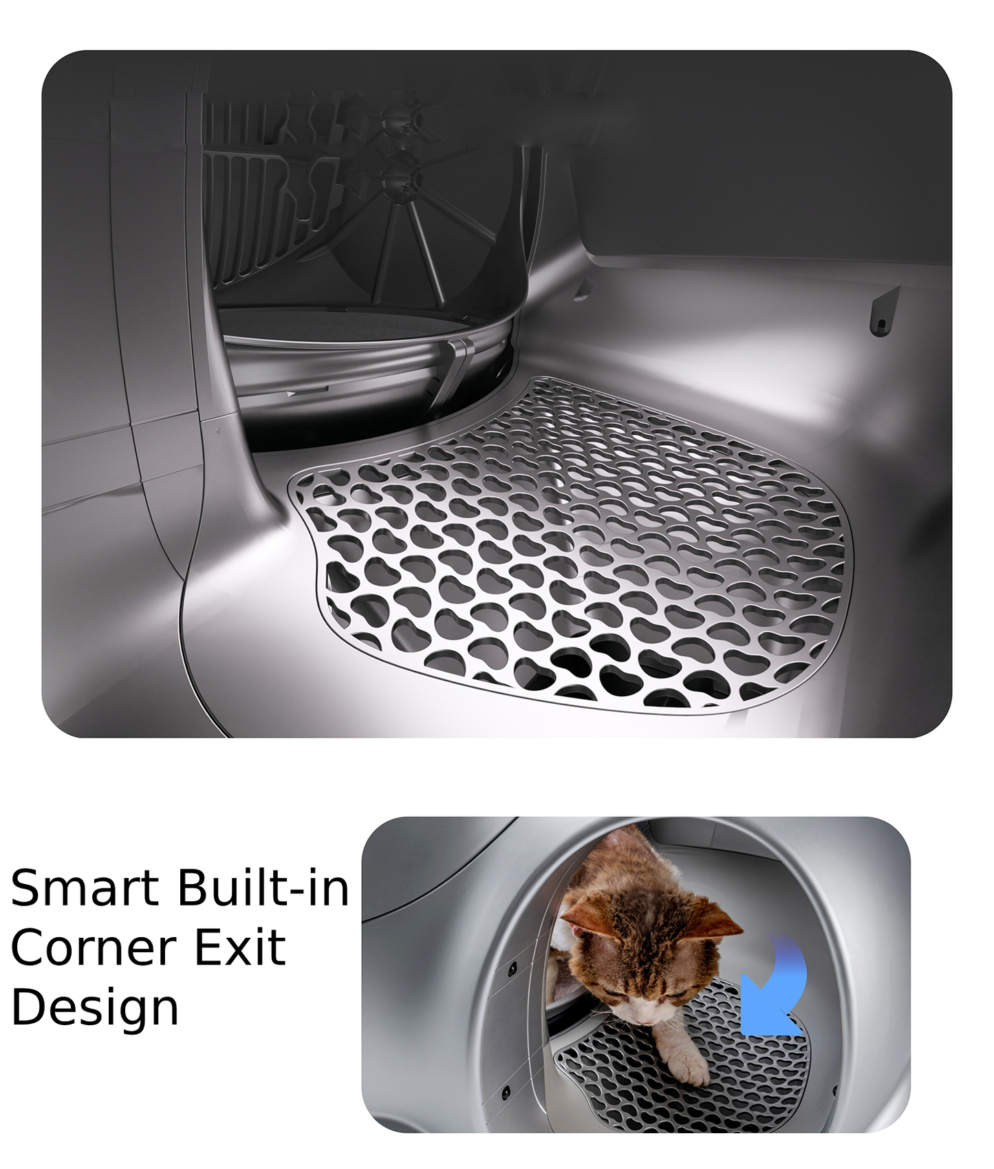 Meluaimpet Self-Cleaning Litter Box - Cat-Shaped Design for Comfort, 80L+10L Capacity, Smart App Control, Automatic