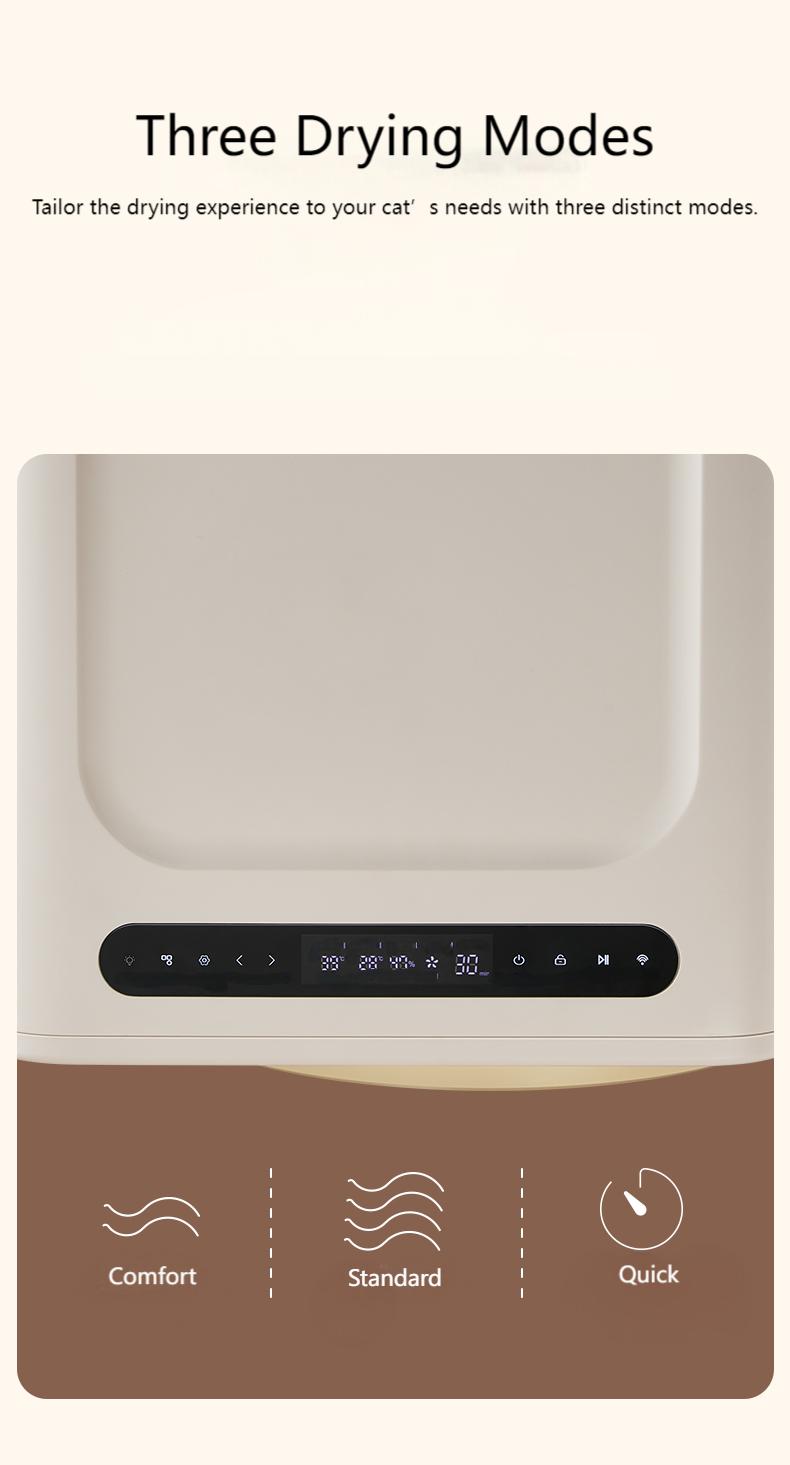 Automatic Pet Dryer Box for Cats and Small Dogs, 37dB Ultra Quiet 62L Capacity Cat Dryer Box with APP Control, 360°Efficient Dog Dryer Box and Smart Temperature Control for Pet Grooming