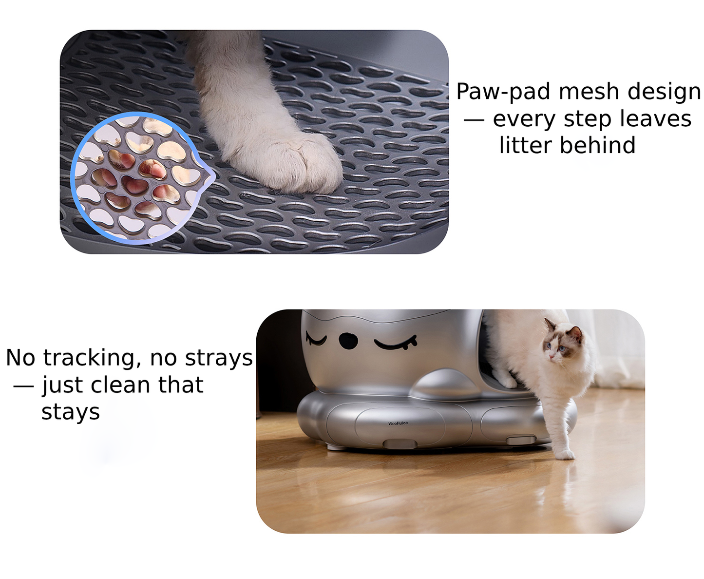 Meluaimpet Self-Cleaning Litter Box - Cat-Shaped Design for Comfort, 80L+10L Capacity, Smart App Control, Automatic