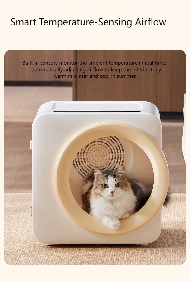 Automatic Pet Dryer Box for Cats and Small Dogs, 37dB Ultra Quiet 62L Capacity Cat Dryer Box with APP Control, 360°Efficient Dog Dryer Box and Smart Temperature Control for Pet Grooming