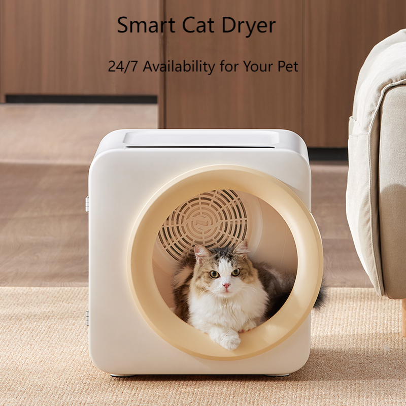Automatic Pet Dryer Box for Cats and Small Dogs, 37dB Ultra Quiet 62L Capacity Cat Dryer Box with APP Control, 360°Efficient Dog Dryer Box and Smart Temperature Control for Pet Grooming