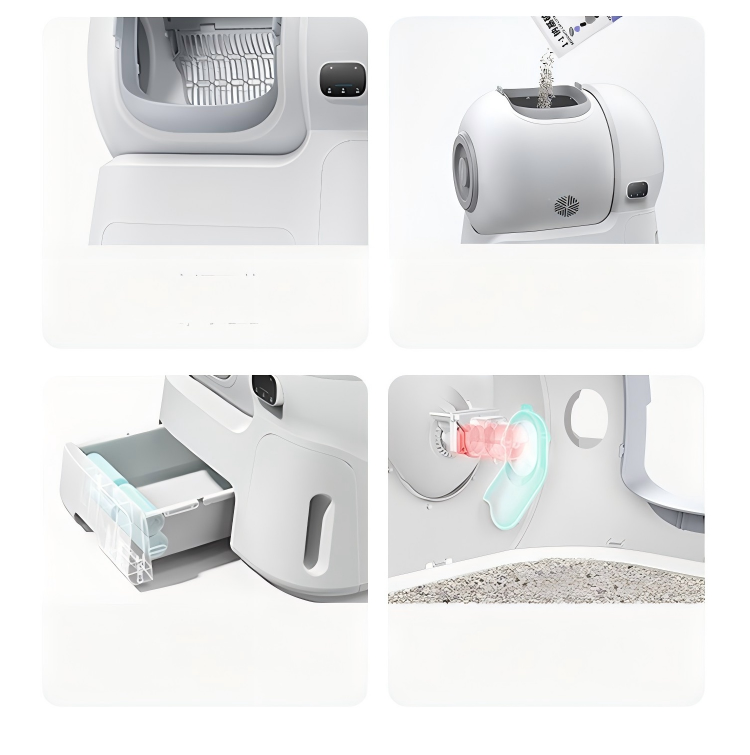 106L+12L Large Capacity Self-Cleaning Cat Litter Box with 2.4G WiFi & App Control, Automatic Refill System, Dual Filters Included for Multiple Cats