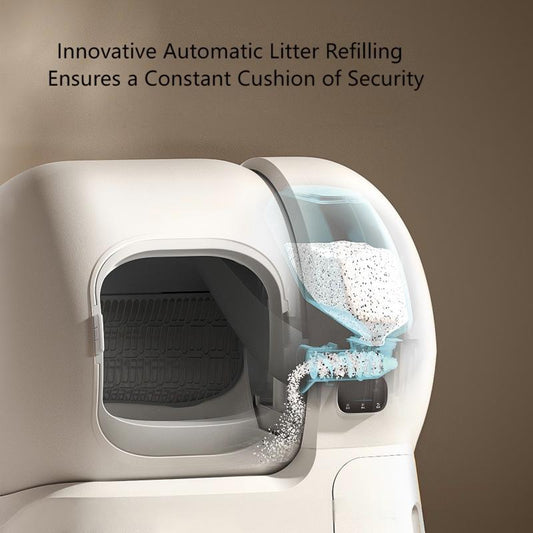 106L+12L Large Capacity Self-Cleaning Cat Litter Box with 2.4G WiFi & App Control, Automatic Refill System, Dual Filters Included for Multiple Cats