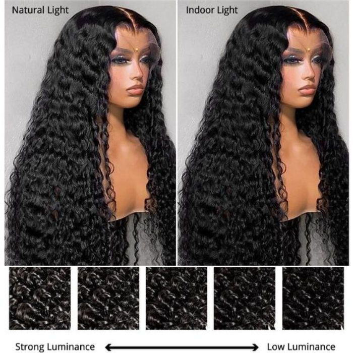20 Inch Brazilian Raw Virgin Hair 13x6 13X4 Natural Deep Wave Glueless Frontal Human Hair Transparent HD Lace Front Wigs
