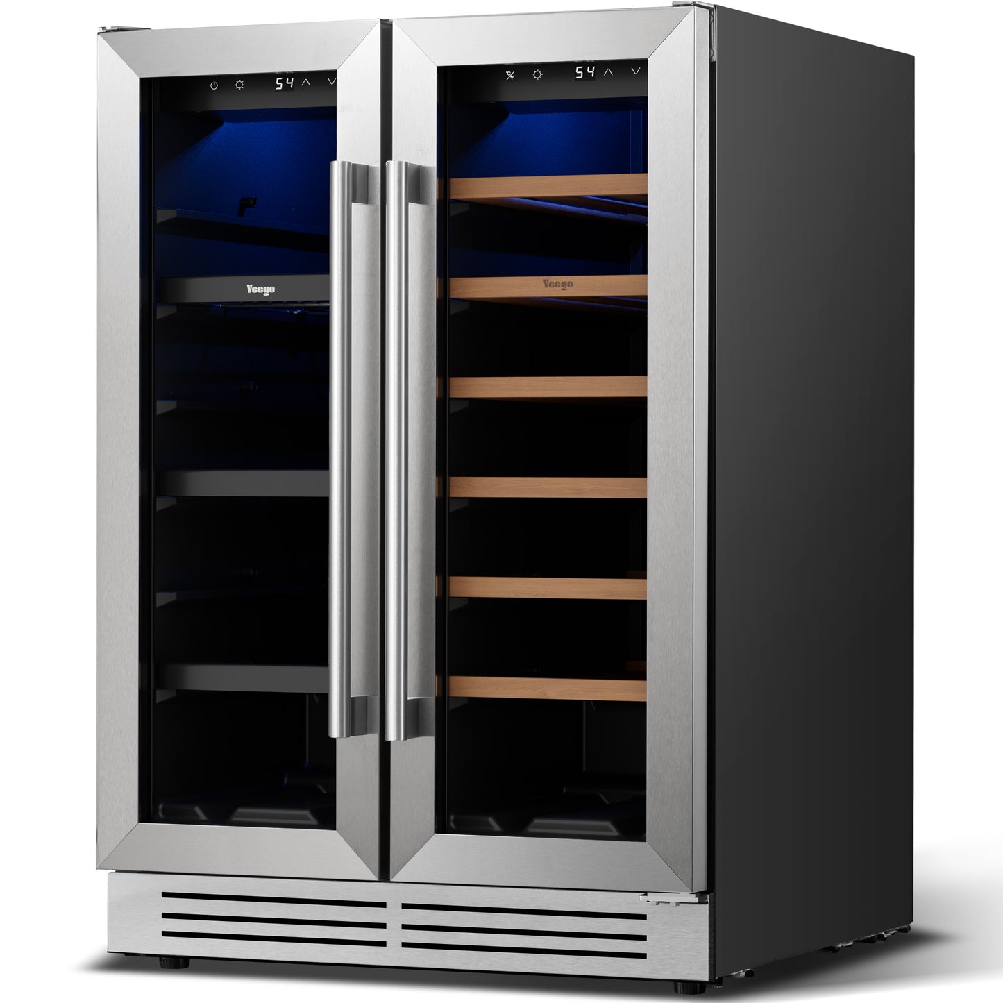 24 in. 20-Bottles Wine and 60-Cans Beverage Cooler Dual Zone Refrigerator