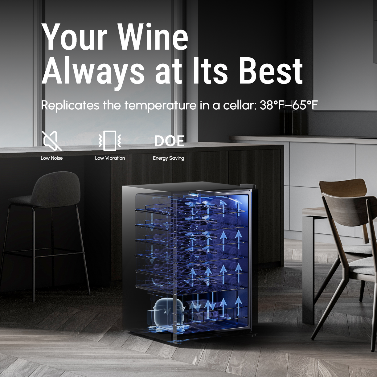 20 Bottles Single Zone 16.9 in. Compressor Wine Cooler Refrigerator