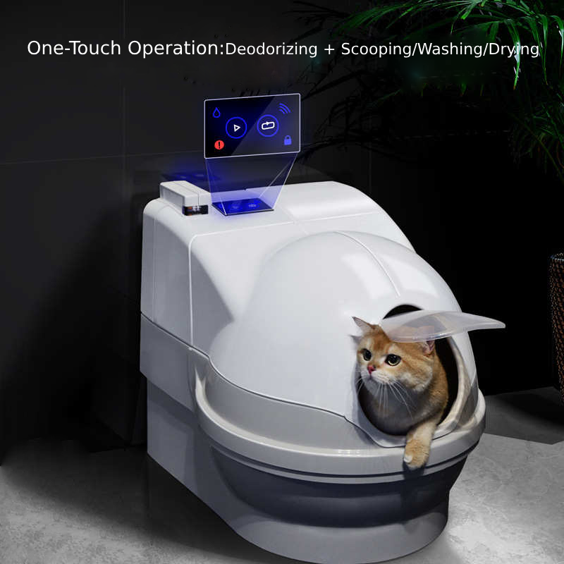 Meluaimpet ScoopFree Automatic Self-Cleaning Cat Litter Box App Controlled with Health Monitoring Flushable Cat Litter Advanced Odor Control