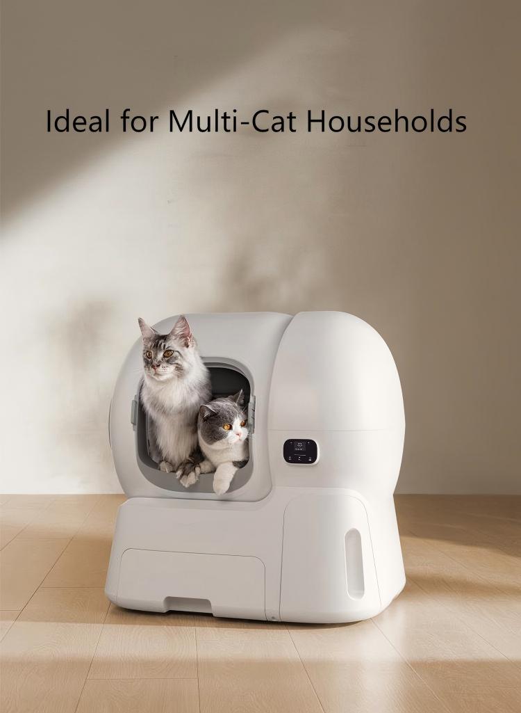 106L+12L Large Capacity Self-Cleaning Cat Litter Box with 2.4G WiFi & App Control, Automatic Refill System, Dual Filters Included for Multiple Cats