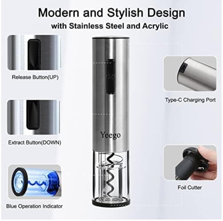 Electric Single Bottle Wine Chiller for 750ml Red & White Wine