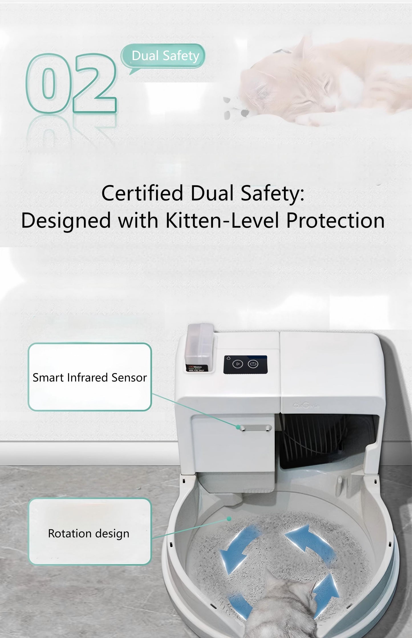 Meluaimpet ScoopFree Automatic Self-Cleaning Cat Litter Box App Controlled with Health Monitoring Flushable Cat Litter Advanced Odor Control