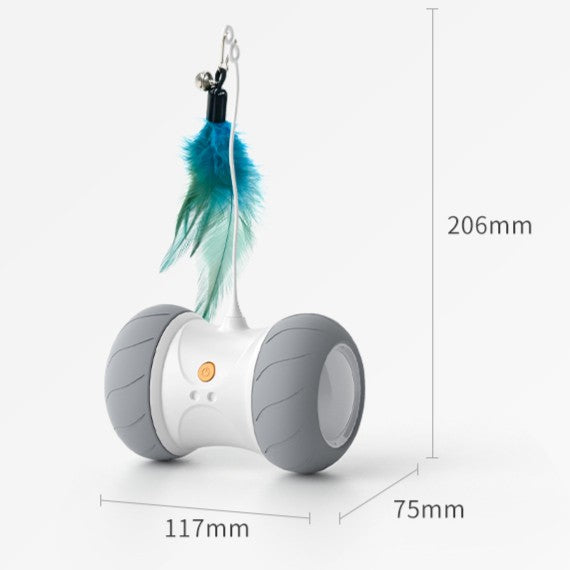 Automatic Cat Toys Interactive Feather Toys, Pet Exercise Electric Toys for Indoor with Feather, APP Control