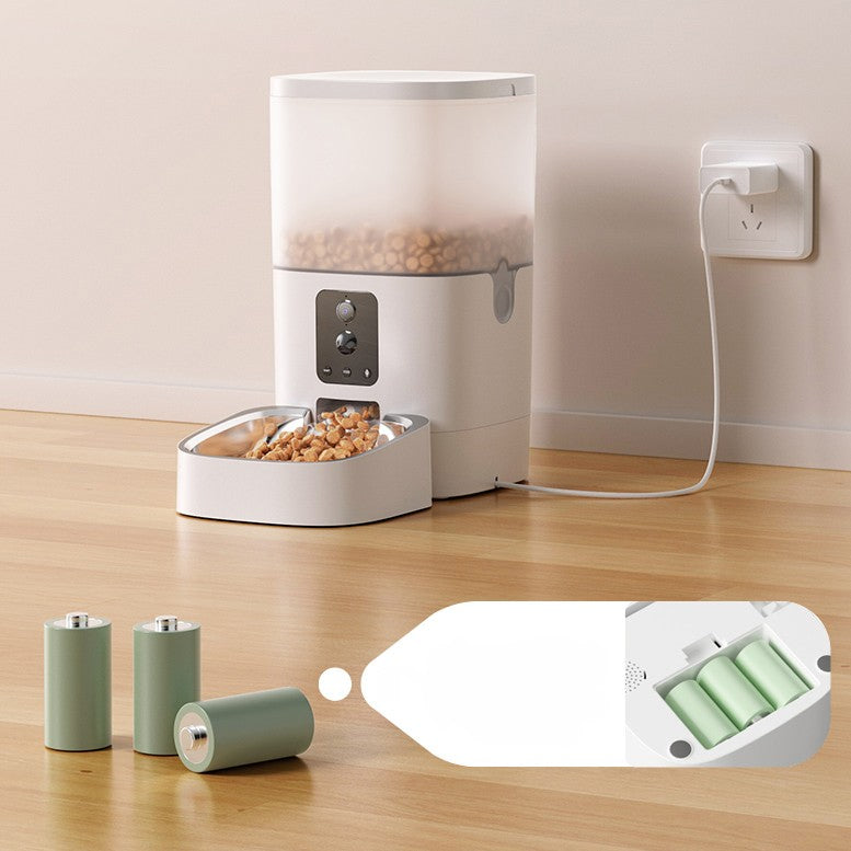 Smart Dual-Camera Pet Feeder & Waterer with AI Pet Recognition, APP Remote Control, Dual Power Supply, 4L/6L Capacity – HD Video & Voice, Timed Feeding, Easy-Clean Design