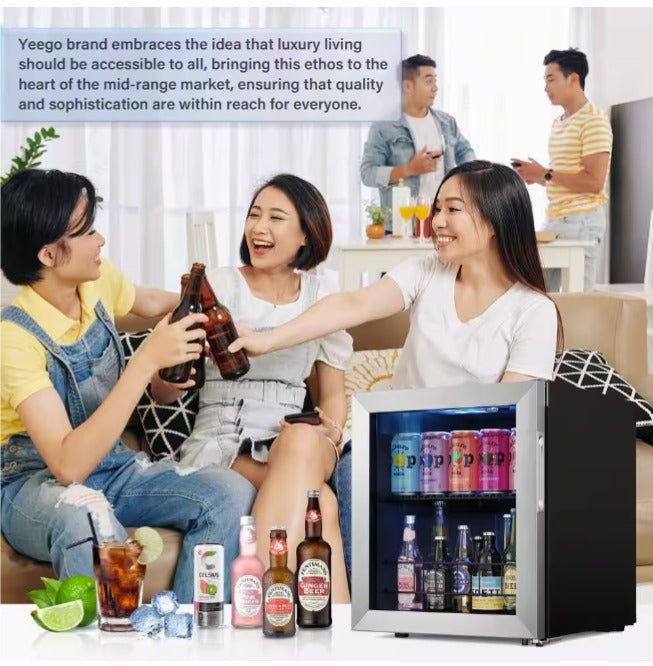 16.9 in. Single Zone 65-Cans Freestanding Compressor Beverage Cooler Refrigerator Fridge in Stainless Steel Frost Free
