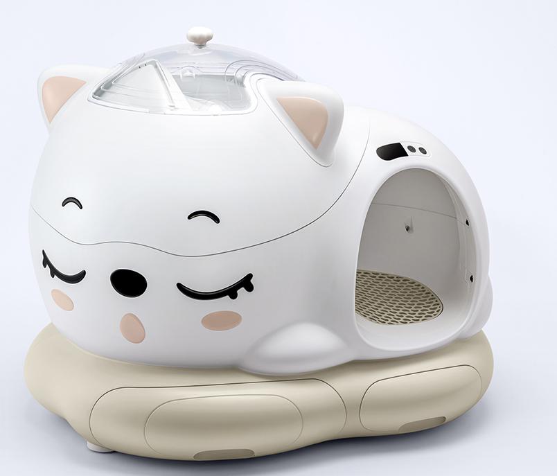 Meluaimpet Self-Cleaning Litter Box - Cat-Shaped Design for Comfort, 80L+10L Capacity, Smart App Control, Automatic