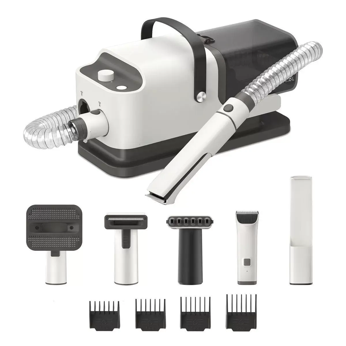 Dog Grooming Vacuum, Pet Grooming Kit with Dog Clippers, 1.8L Dust Cup 1000Pa Dogs Vacuum for Shedding Grooming, 5 Grooming Tools Home Cleaning in 1, Low Noise Pet Grooming Vacuum for Dogs and Cats
