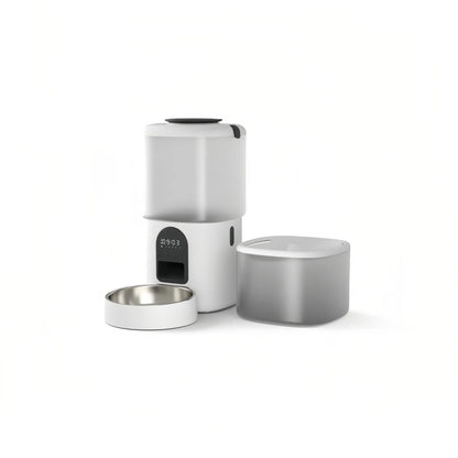 Smart Food & Water Dispenser Combo - 4.5L Feeder, 2.5L Tank,Multifunctional Control Panel, Battery Backup, APP/WiFi/Video Options