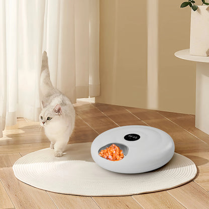 Smart Food Dispenser with Ice Lock Freshness - 6-Tray Auto Feeder, 30-Day Battery, APP Control (Optional)