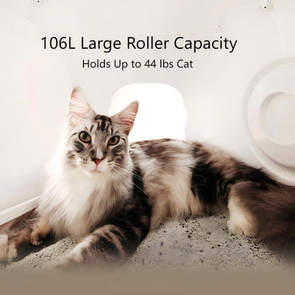 106L+12L Large Capacity Self-Cleaning Cat Litter Box with 2.4G WiFi & App Control, Automatic Refill System, Dual Filters Included for Multiple Cats