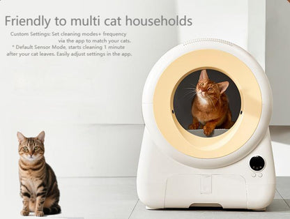 Meluaimpet 65L+11L Self Cleaning Cat Litter Box with App Control, Odor-Free Pet Waste Disposal with Filter