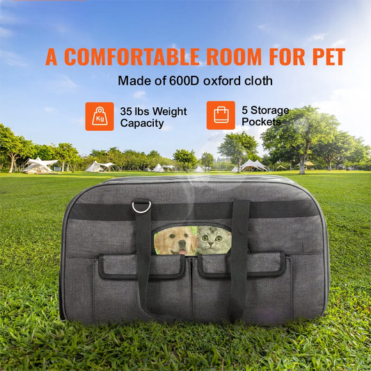 Cat Carrier with Wheels, Rolling Pet Carrier with Telescopic Handle and Shoulder Strap, Dog Carrier with Wheels for Pets, Black