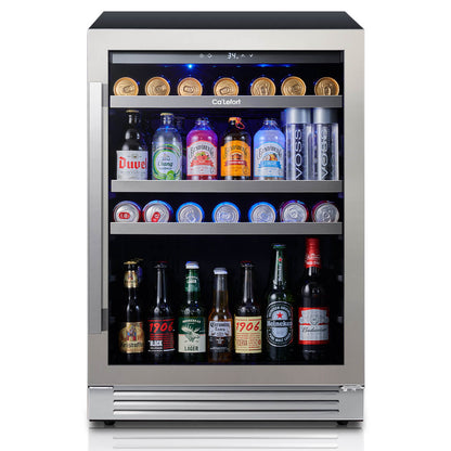 24 inch 220 Can Beverage Refrigerator, Built in & Freestanding
