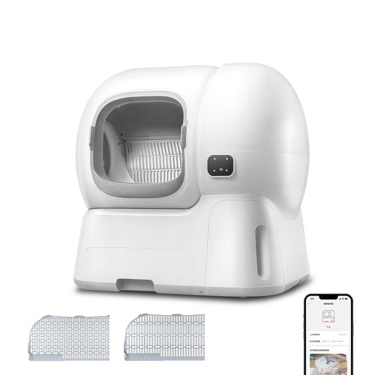 106L+12L Large Capacity Self-Cleaning Cat Litter Box with 2.4G WiFi & App Control, Automatic Refill System, Dual Filters Included for Multiple Cats