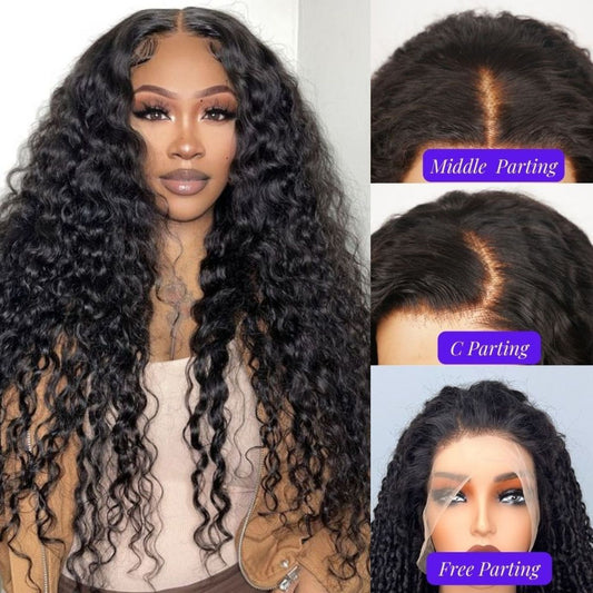 20 Inch Brazilian Raw Virgin Hair 13x6 13X4 Natural Deep Wave Glueless Frontal Human Hair Transparent HD Lace Front Wigs