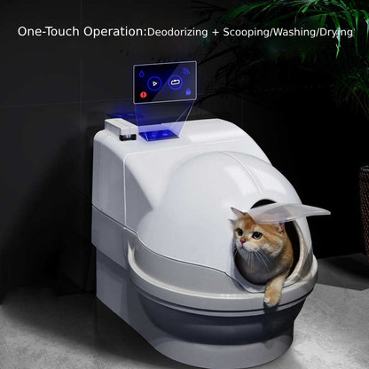 Meluaimpet ScoopFree Automatic Self-Cleaning Cat Litter Box  App Controlled with Health Monitoring Flushable Cat Litter Advanced Odor Control