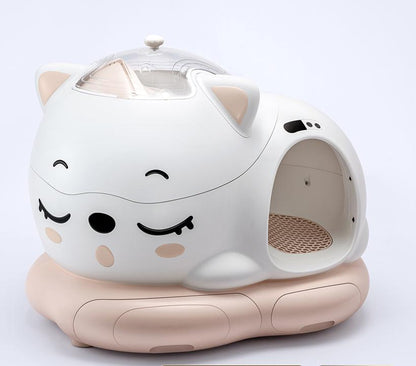 Meluaimpet Self-Cleaning Litter Box - Cat-Shaped Design for Comfort, 80L+10L Capacity, Smart App Control, Automatic
