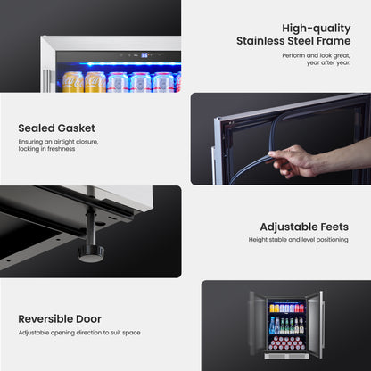 24 in. Single Zone 180-Cans Beverage Cooler
