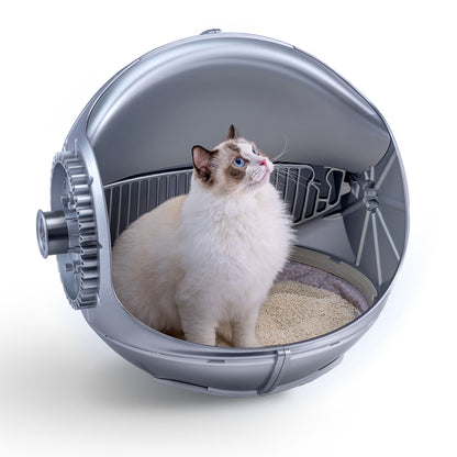 Meluaimpet Self-Cleaning Litter Box - Cat-Shaped Design for Comfort, 80L+10L Capacity, Smart App Control, Automatic