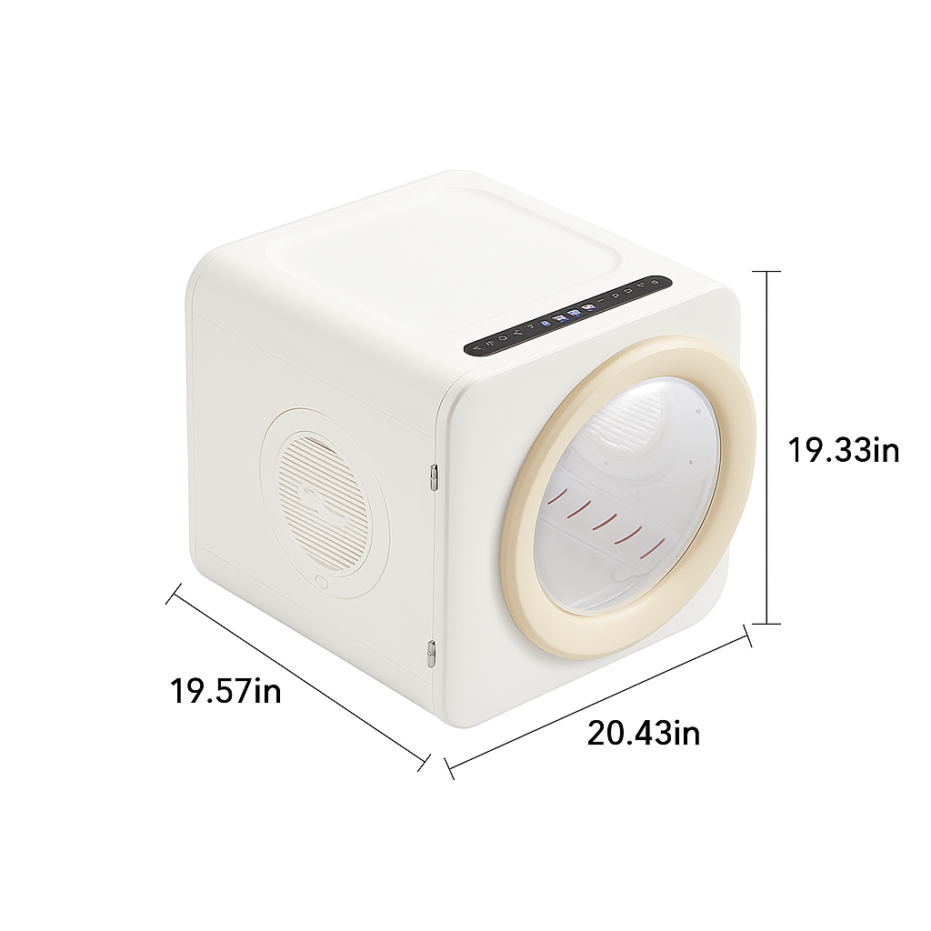 Automatic Pet Dryer Box for Cats and Small Dogs, 37dB Ultra Quiet 62L Capacity Cat Dryer Box with APP Control, 360°Efficient Dog Dryer Box and Smart Temperature Control for Pet Grooming