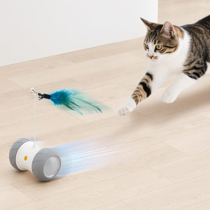 Automatic Cat Toys Interactive Feather Toys, Pet Exercise Electric Toys for Indoor with Feather, APP Control