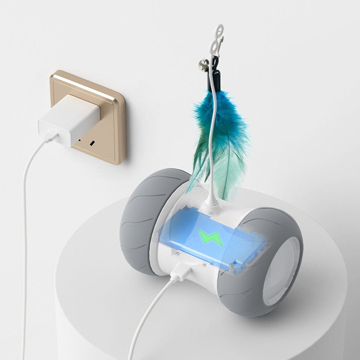 Automatic Cat Toys Interactive Feather Toys, Pet Exercise Electric Toys for Indoor with Feather, APP Control