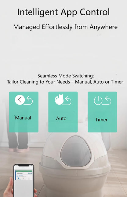 Meluaimpet ScoopFree Automatic Self-Cleaning Cat Litter Box  App Controlled with Health Monitoring Flushable Cat Litter Advanced Odor Control