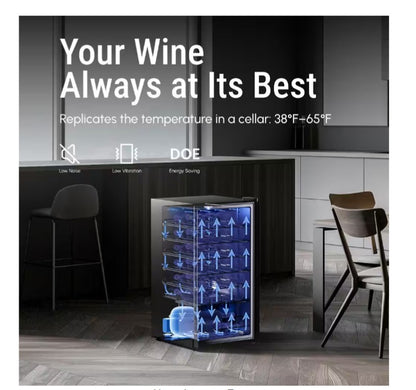 24 in. Dual Zone 46-Bottles Built-In Wine Cooler Refrigerator