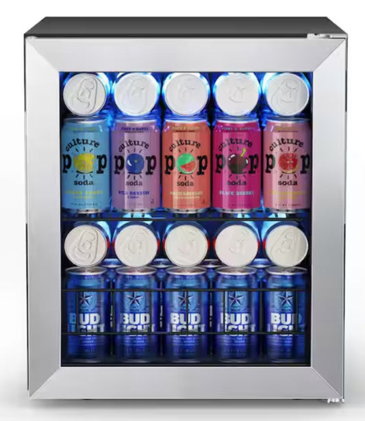 16.9 in. Single Zone 65-Cans Freestanding Compressor Beverage Cooler Refrigerator Fridge in Stainless Steel Frost Free