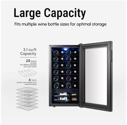 24 in. Dual Zone 46-Bottles Built-In Wine Cooler Refrigerator