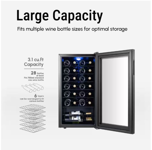24 in. Dual Zone 46-Bottles Built-In Wine Cooler Refrigerator