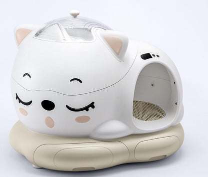 Meluaimpet Self-Cleaning Litter Box - Cat-Shaped Design for Comfort, 80L+10L Capacity, Smart App Control, Automatic