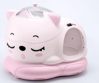 Meluaimpet Self-Cleaning Litter Box - Cat-Shaped Design for Comfort, 80L+10L Capacity, Smart App Control, Automatic